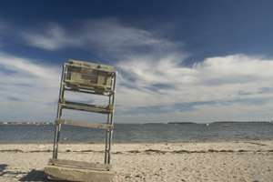 Empty lifeguard's chair