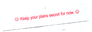 Keep your plans secret for now