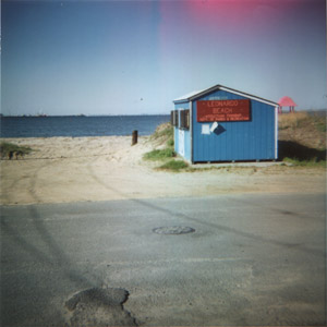 Long shot of the beach entrance